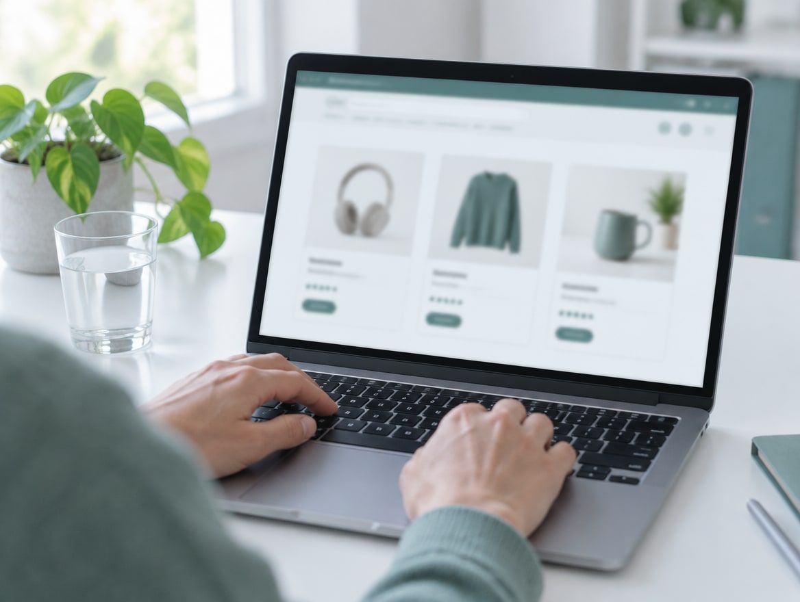 Illustration: Online-Bestellung am Laptop